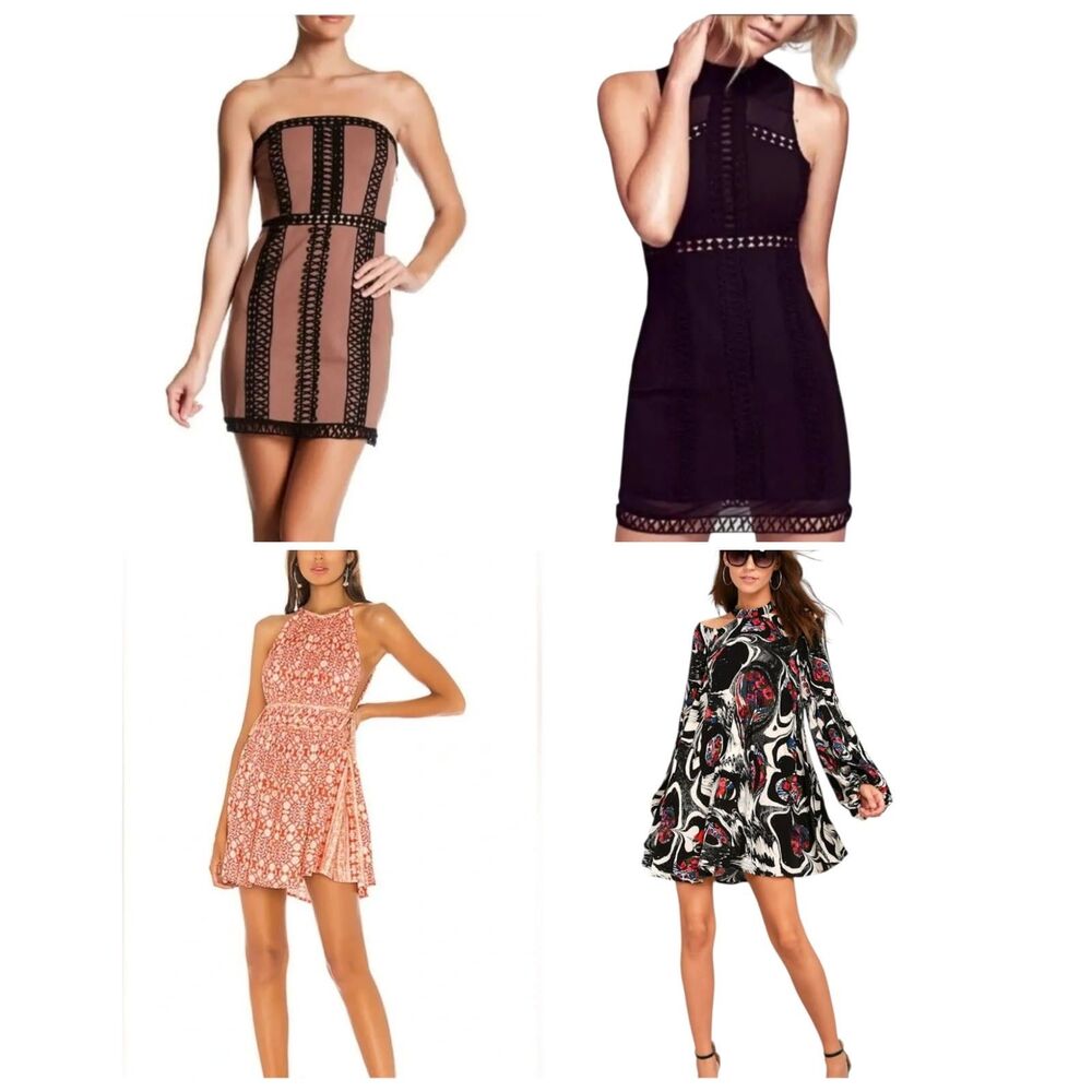 NWT Free People Dress Lot 4 Pcs Boho Mini Tunic Bodycon Bundle Size XS